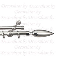 Карниз для штор металлический рифленый "Пуля макс" сатин/хром двухрядный 16 мм