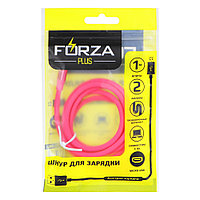 FORZA Кабель для зарядки Лето Micro USB, 1м, 2А, прорезиненный, 4 цвета, пакет