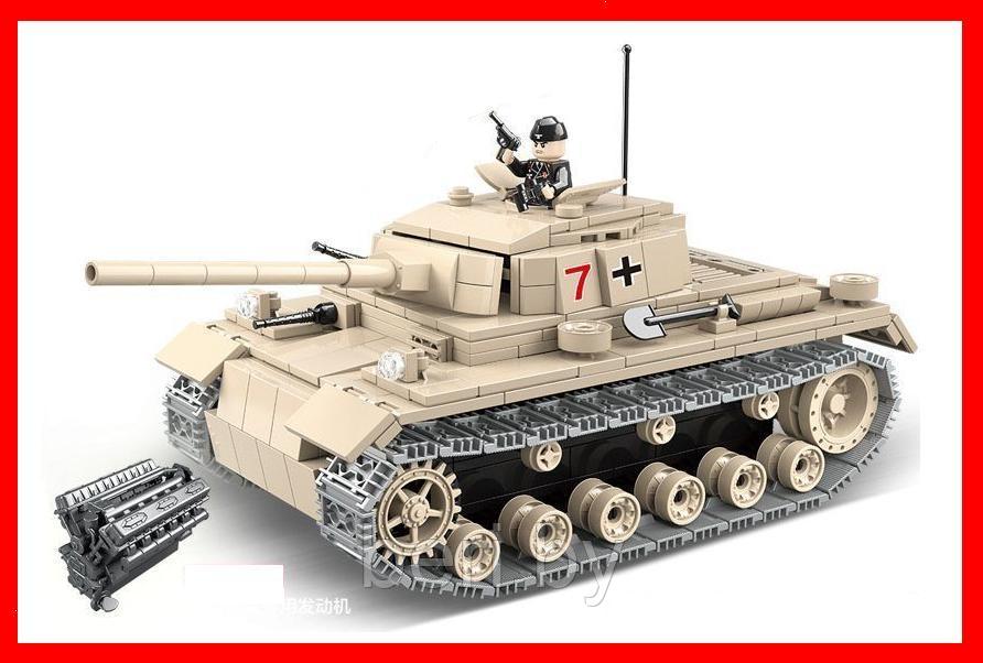 100067 Конструктор Quanguan Танк Panzerkampfwagen III, 711 деталей - фото 2 - id-p132012489