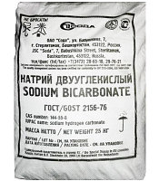 Сода пищевая (гидрокарбонат натрия) Е500, ГОСТ 32802-2014 Т мешки 25 кг РФ