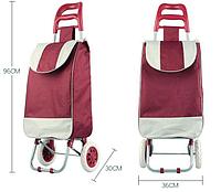Хозяйственная сумка-тележка цвет №4 бордовый (403-XY)