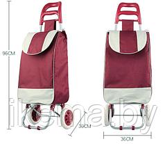 Хозяйственная сумка-тележка цвет №4 бордовый (403-XY)