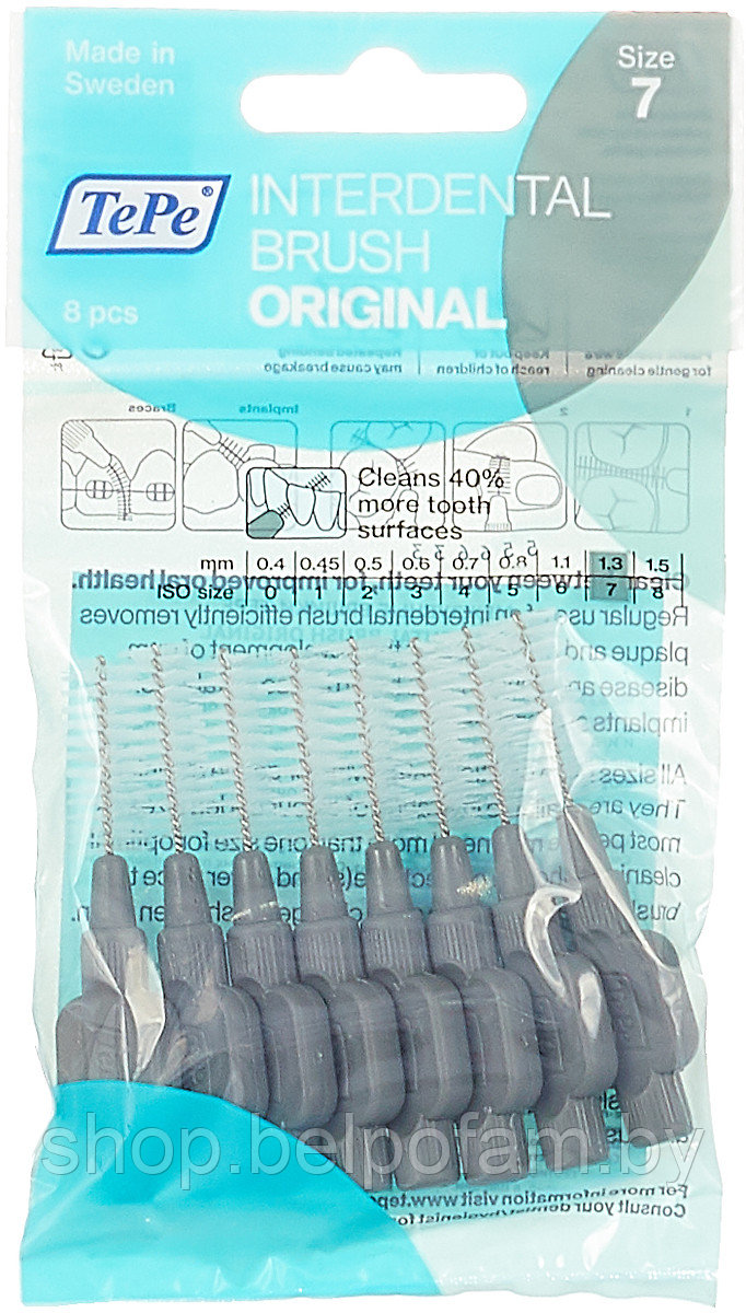 Зубной ершик TePe ORIGINAL №7 (мягкая упаковка), 8 штук - фото 1 - id-p132026000