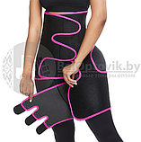 Женский утягивающий  костюм из неопрена Waist Band костюм (Фитнес боди для похудения) L/Xl Черный с розовым, фото 7