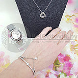 Комплект Pandora (Часы, кулон, браслет) Золото с черным циферблатом, фото 6