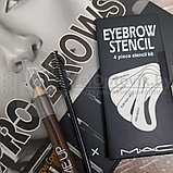 Maxi набор для макияжа бровей PRO. BROWS от MAC (4 оттенка теней, карандаш, кисть для нанесения, кисть для, фото 7