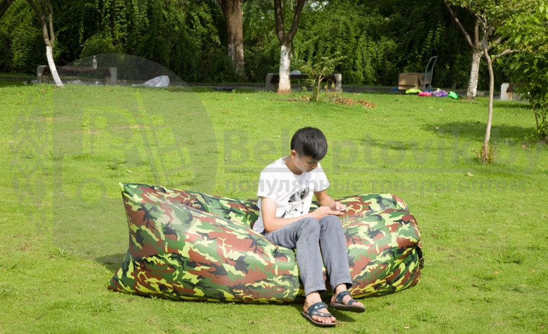 Надувной диван (Ламзак) размер XL 200 х 90см Хаки - фото 7 - id-p132027647