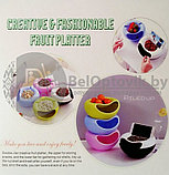 Двойная тарелка для снеков (семечек) и подставка для телефона (3 в 1) Creative  Fashionable Fruit Platter, фото 6