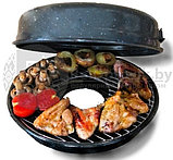 Чудо сковорода Гриль-Газ, барбекю на дому KELLI двухслойное мраморное покрытие, 32 см с Книгой рецептов, фото 10
