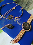 Комплект Swarovski (Часы, кулон, браслет) Золото с белым, фото 2
