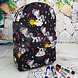 Рюкзак молодежный (школьный) с принтом. Ткань оксфорд Обормот или Дымчатпя удача, фото 9