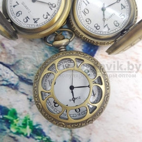 Карманные часы с цепочкой и карабином Атлантида