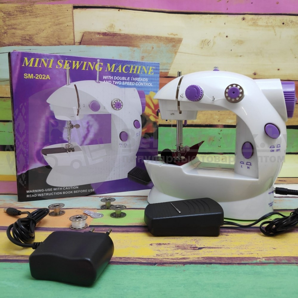 Швейная машинка компактная Mini Sewing Machine (Портняжка) с инструкцией на русском языке с подсветкой - фото 4 - id-p132030758