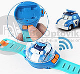 Часы с мини машинкой на дистанционном управлении Робокар Поли Robocar Poli Синяя машинка, фото 2