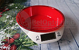 Электронные кухонные весы Kitchen Scales 5кг со съемной чашей Красная чаша, фото 3