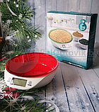 Электронные кухонные весы Kitchen Scales 5кг со съемной чашей Красная чаша, фото 4