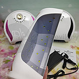 Гибридная лампа для маникюра/педикюра KANGTUO Nail 48 W 2в1 LED/UV с розовыми вставками, фото 6