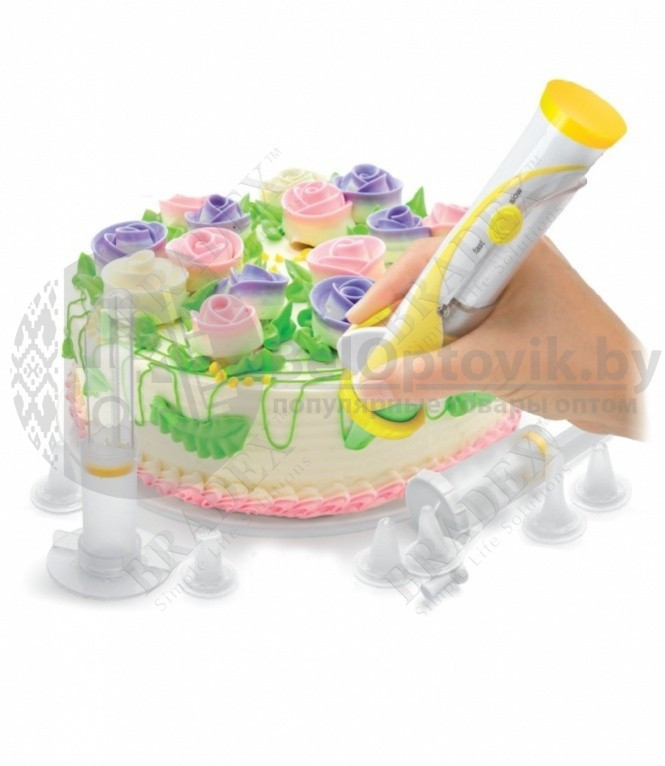 Шприц кондитерский металлический Bakery Tools, 4 насадки и ножик - фото 6 - id-p132030828