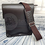 Мужская сумка POLO Videng с плечевым ремнем КОЖА (Живые фото) Black (черная), фото 9