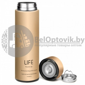Термос Life Vacuum CUP с прорезиненным покрытием, 500 мл. Золото