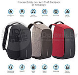 Рюкзак Bobby XL с отделением для ноутбука до 17 дюймов и USB портом Антивор Серый, фото 7