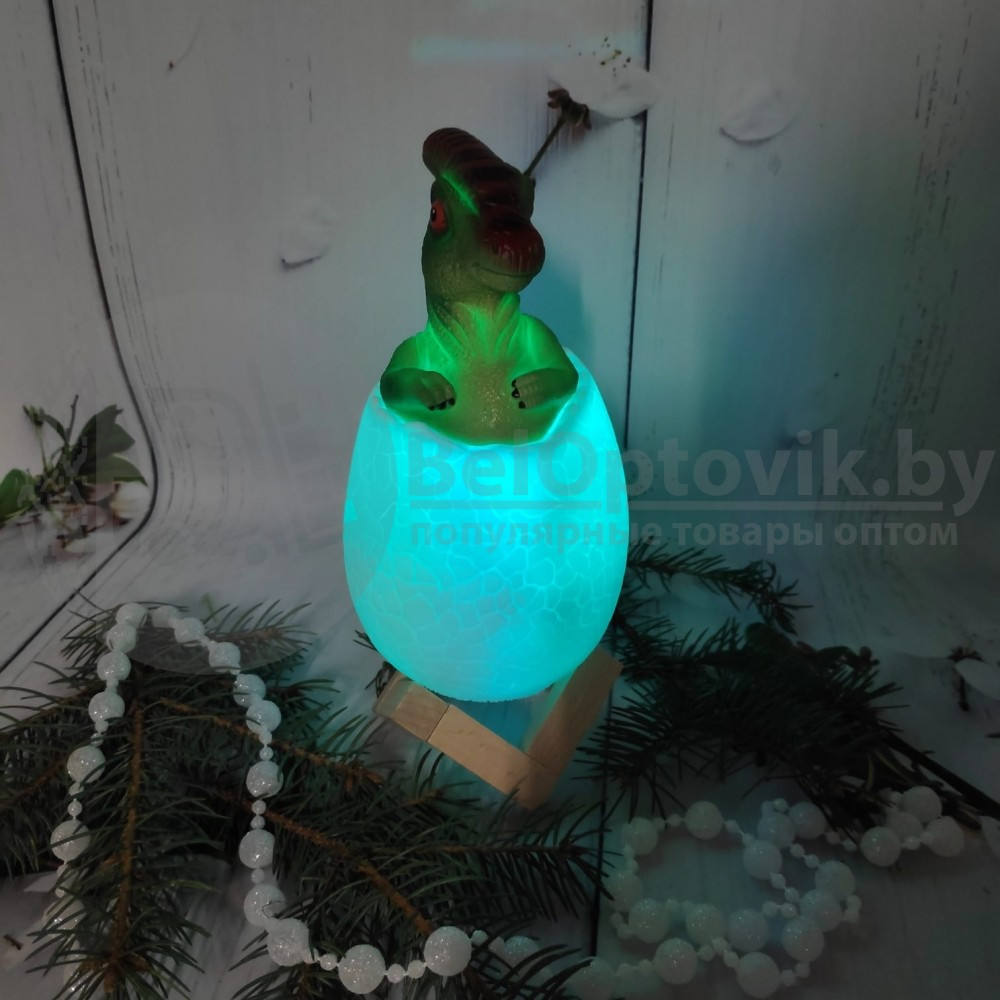 Светодиодный ночник Мезозой (лампа - ночник) 3D Динозавр игрушка с пультом управления, 16 цветов Паразауролоф - фото 4 - id-p132029159