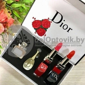 Подарочный набор Dior 4 в 1   (2 мини флакона духов, 2 помады)