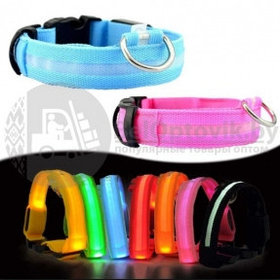 Светящийся ошейник для собак (3 режима) Glowing Dog Collar Черный S (MAX 40 sm)