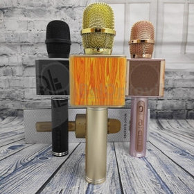 Беспроводной Bluetooth караоке микрофон, портативная колонка Magic Karaoke YS-65 Рисунок: дерево с золотым