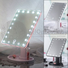 АКЦИЯ   Безупречное зеркало с подсветкой Lange Led Mirror Black/White/Pink Розовое, батарейка