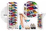 Полка для обуви металлическая (органайзер обувница) Amazing Shoe Rack,  30 пар - 10 полок Белая, фото 10