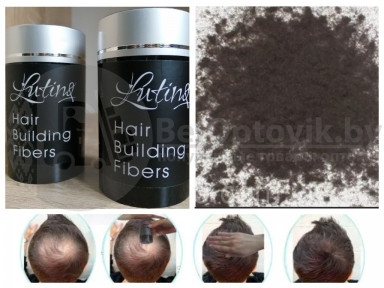 Загуститель волос Lutino Hair building fibber (Black), 25g
