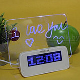 Креативные LED Часы-Будильник HIGHSTAR Неоновый (синий), фото 2