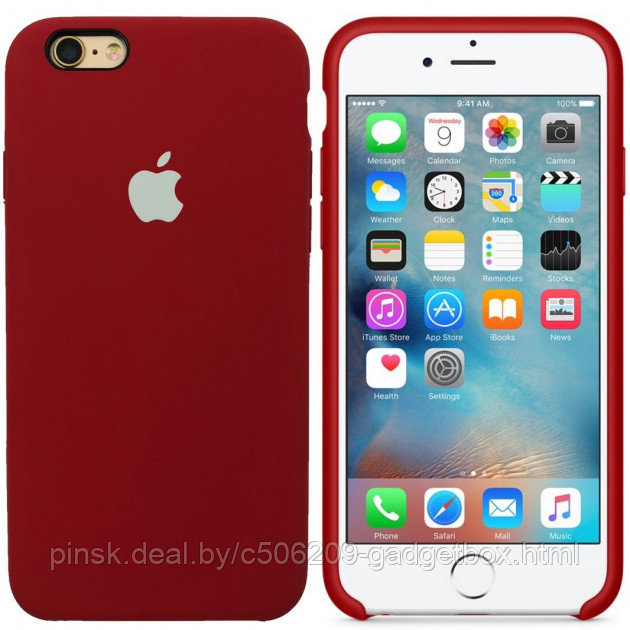 Чехол Silicone Case для Apple iPhone 5 / iPhone 5S / iPhone SE, #33 Cherry (Темно-красный) - фото 1 - id-p130057728