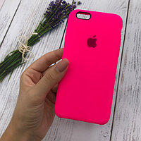 Чехол Silicone Case для Apple iPhone 5 / iPhone 5S / iPhone SE, #47 Barbie pink (Розовый неон)