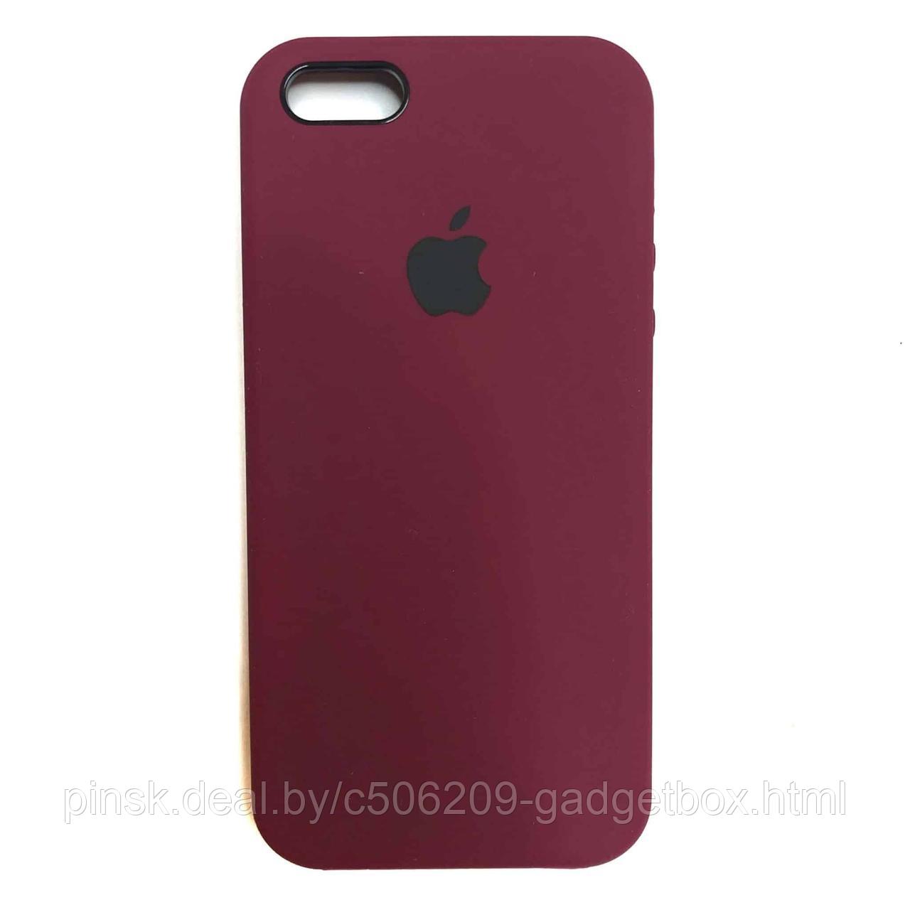 Чехол Silicone Case для Apple iPhone 5 / iPhone 5S / iPhone SE, #52 Grape purple (Марсала) - фото 1 - id-p130057747