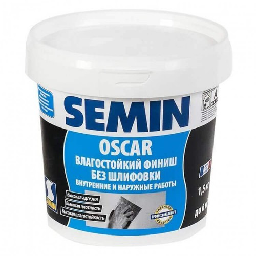 Финишная супертонкая влагостойкая шпатлевка Semin OSCAR 8 кг, РФ