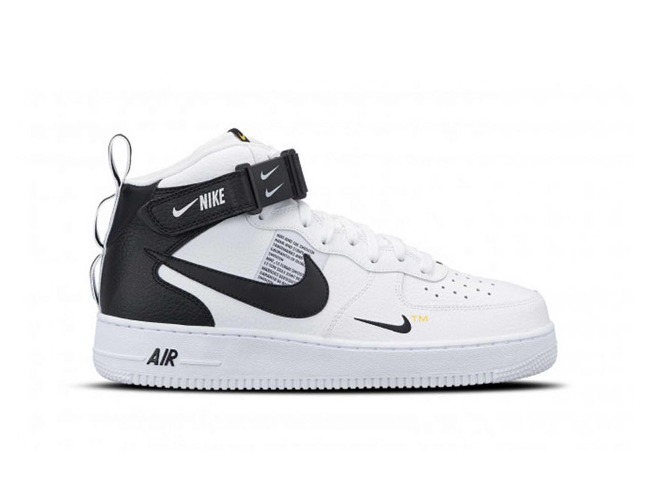Кроссовки Nike Air Force 1 Mid'07 white black - фото 2 - id-p132054850