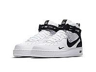 Кроссовки Nike Air Force 1 Mid'07 (черно-белые) 37