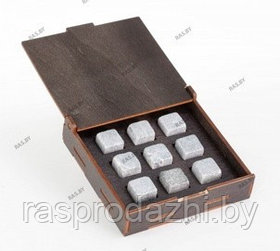 Премиальный набор камней для напитков в деревянной коробке