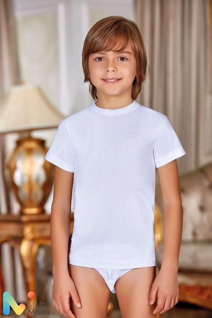 Бесшовная футболка для мальчика 122,128/64 белая BERRAK 1503 - фото 1 - id-p124167297