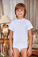 Бесшовная футболка для мальчика 104,110/56 белая BERRAK 1503
