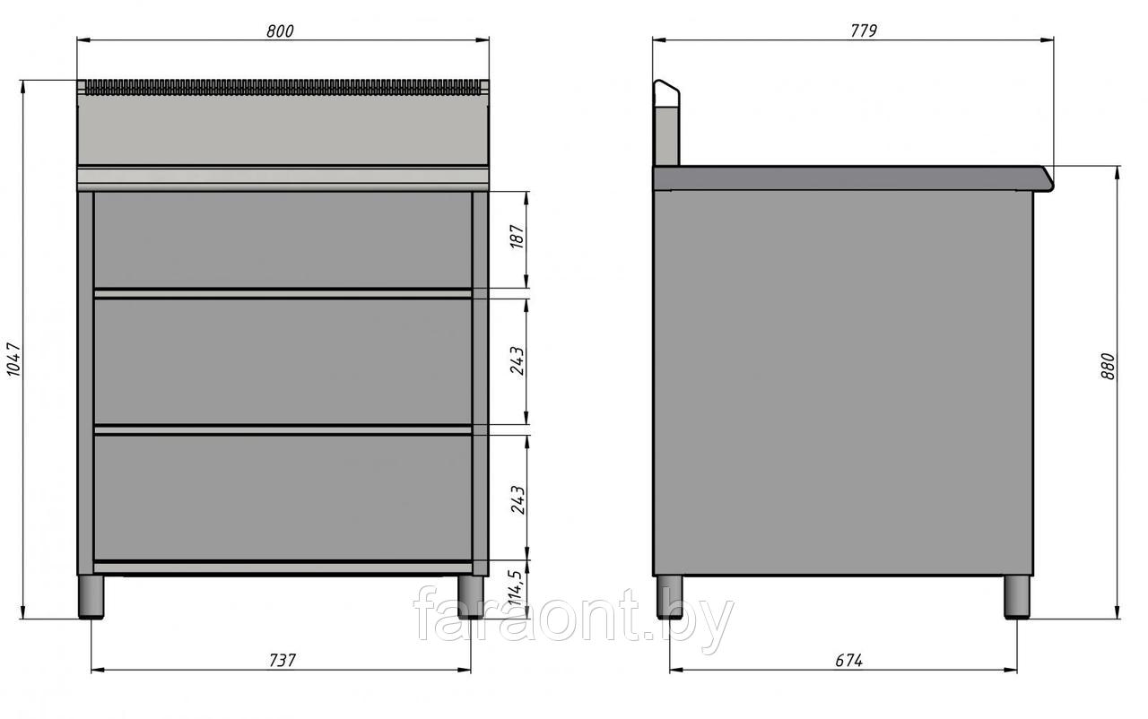 Стол-тумба 800х800 GRILL MASTER (Гриль мастер) арт. 40004