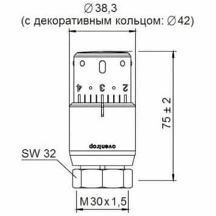 Термостатическая головка Oventrop UNI SH матовая сталь, фото 2