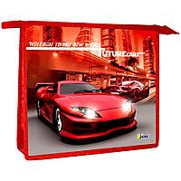 Папка для тетрадей А5 на молнии рисунок с эффектом 3D "City car красный" (Цена с НДС)