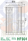Масляный фильтр HF 564, фото 2