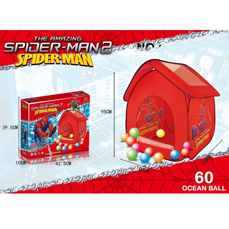 Палатка детская с шариками "Человек паук", детский домик с шариками Spider Man 1021D