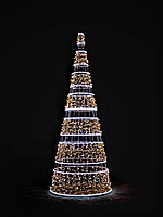 Световая сегментная новогодняя елка-конус - 3D