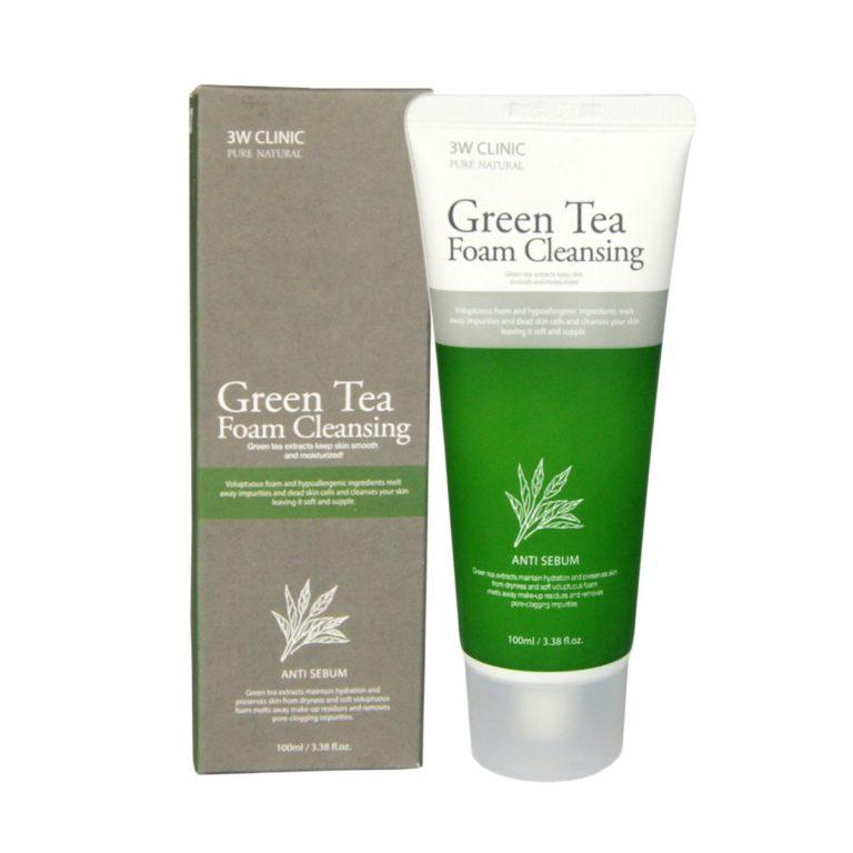 Пенка для умывания с экстрактом зелёного чая 3W Clinic Green Tea Foam Cleansing Anti Sebum