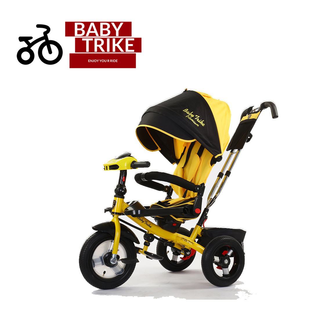 Детский трёхколёсный велосипед Baby Trike Premium желтый - фото 1 - id-p132224761